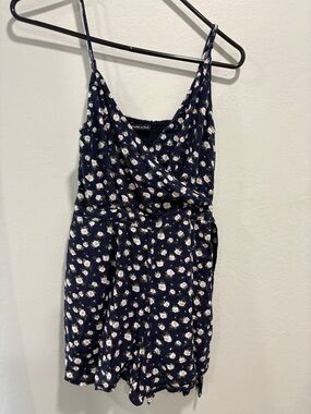 Abercrombie & Fitch Navy Floral Wrap Mini Dress
